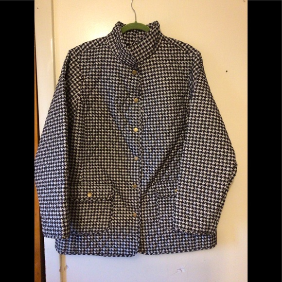 Cynthia  Rowley hound tooth quilted jacket Sz XL - Picture 3 of 8